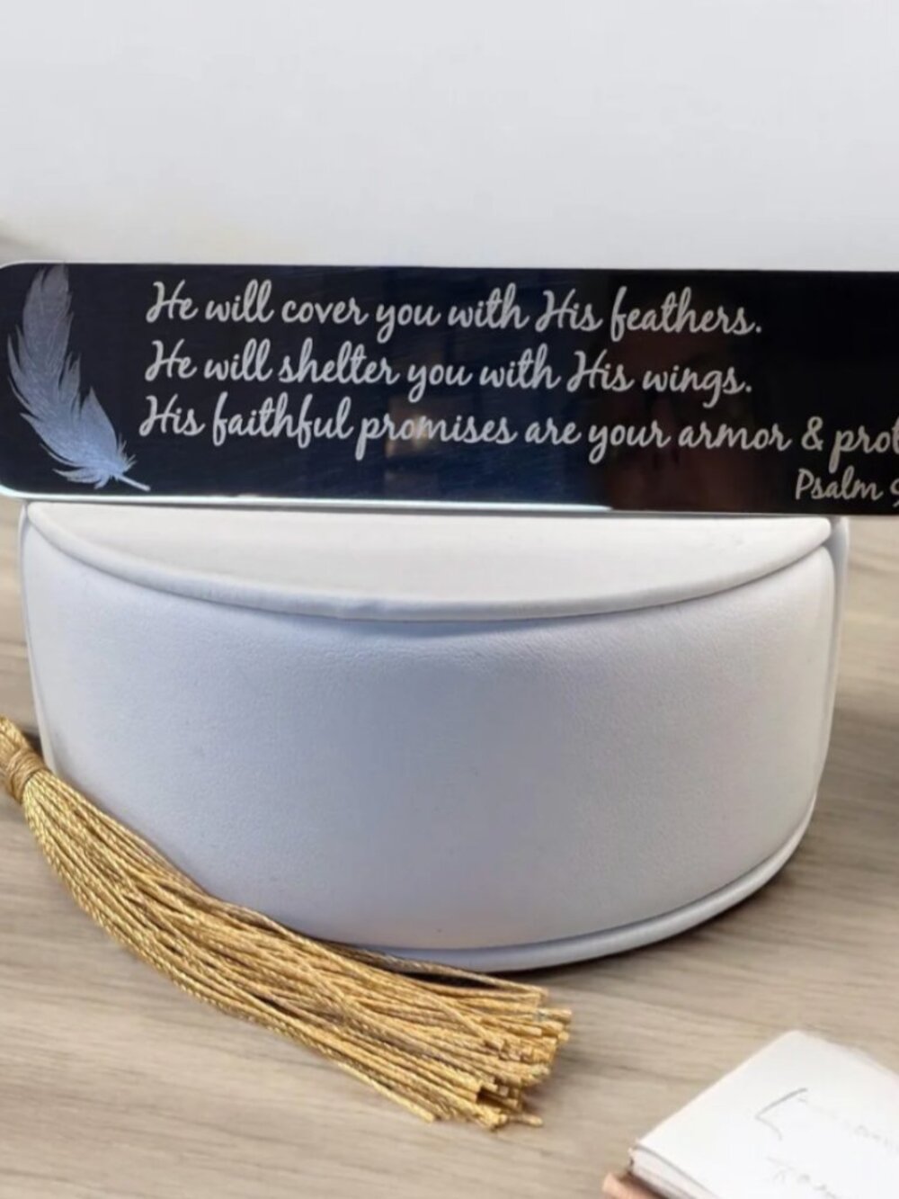 Stainless Steel Engraved Bookmark with Tassel